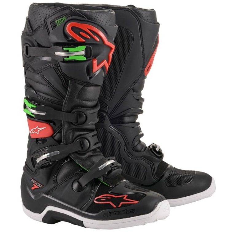 Alpinestars Tech 7 Boots Black Red Green - Twowheels